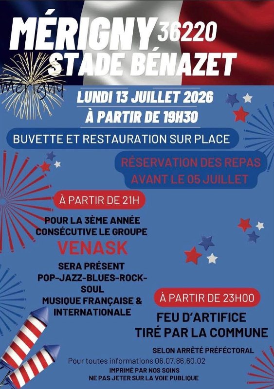 13-07 Concert feu d'art Mérigny Comité des fêtes Mérigny