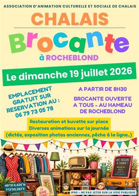 19-07 Brocante Chalais association d'animation culturelle et sociale de Chalais 19-07 Brocante Chalais association d'animation culturelle et sociale de Chalais