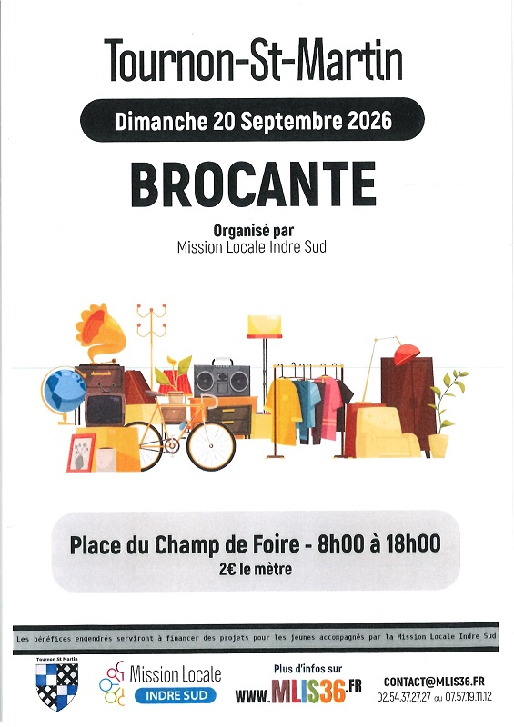 20-09 brocante tournon Mission locale Indre sud