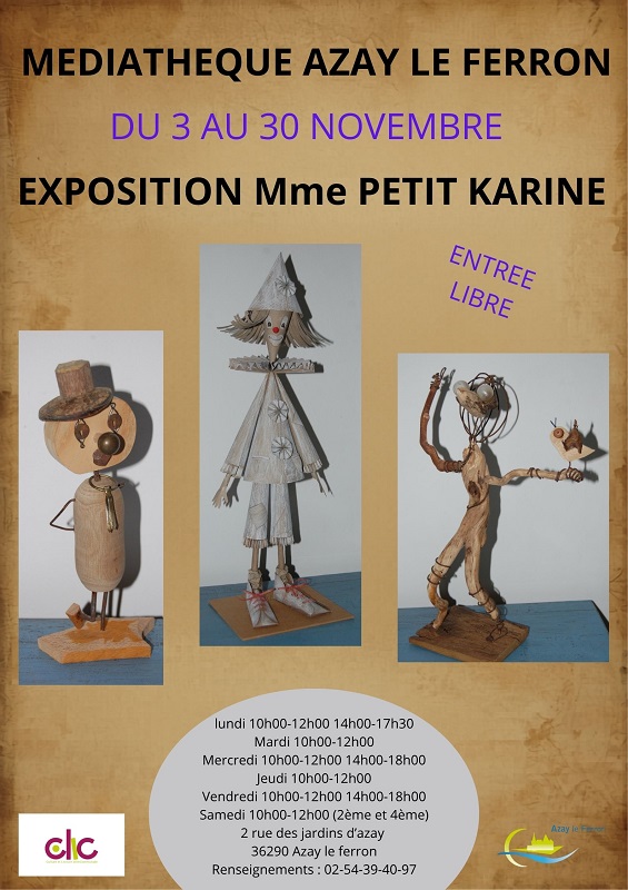 expo Karine Petit Azay le ferron mediathèque azay-le-ferron