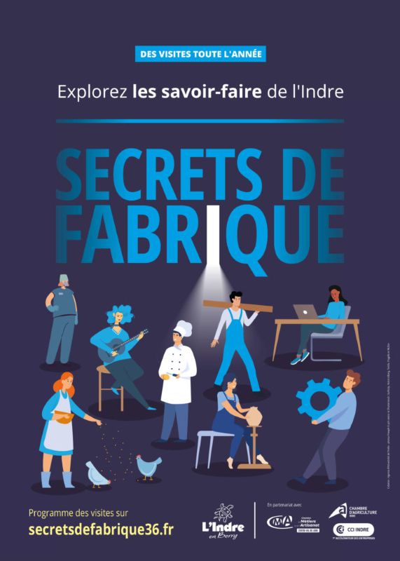 Affiches-Secrets-de-fabrique-bleue © Indre en Berry