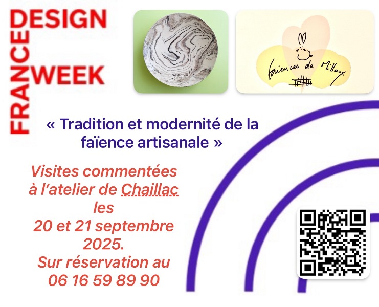 FAIENCE DE MILLOUX AFFICHE FRANCE DESIGN WEEK 20 et 21 septembre 2025 ©France Design Week