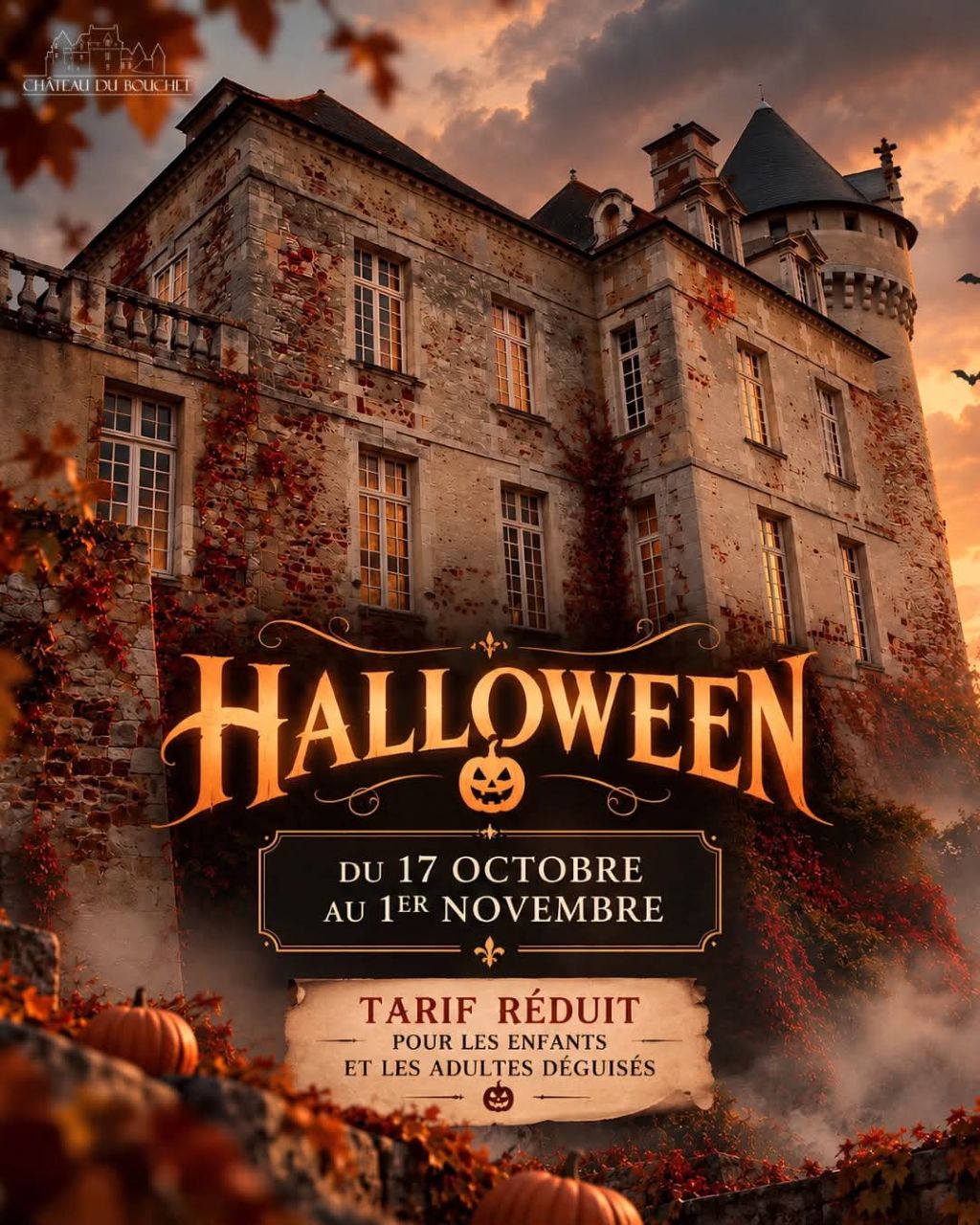 Halloween Bouchet vacances Château du Bouchet