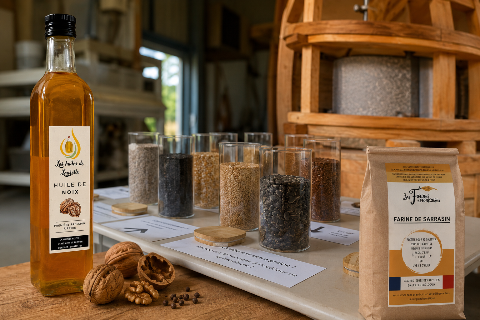 Huiles et farines Laurene ChatGPT ©Saveurs Ferronnaises