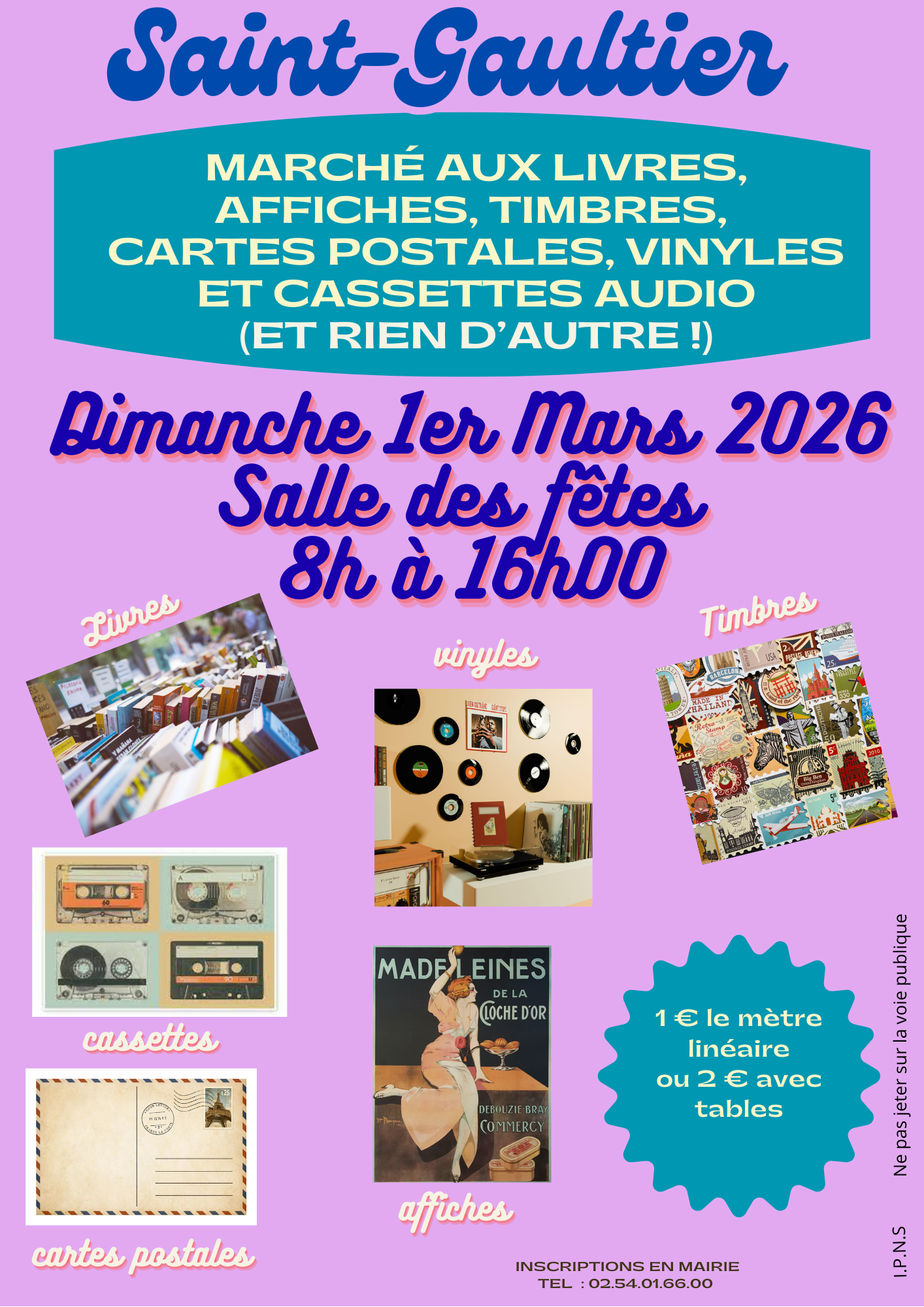 Marché aux livres et affiches, timbres, cartes postales, vinyles et cassettes audio - 1 ©mairiestgaultier 