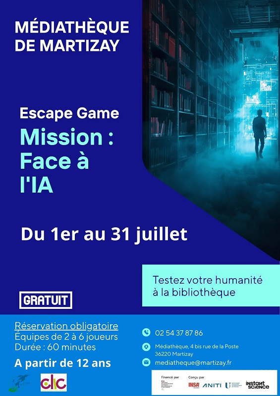 Mission face à l’IA en médiathèque Futur mystère - 1 mediathèque Martizay